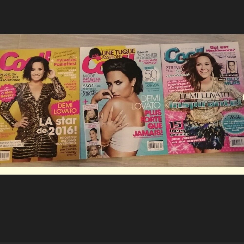 LOT of 3 DEMI LOVATO Cool magazines 2013 - 2015 - 2017 (Teen magazines)